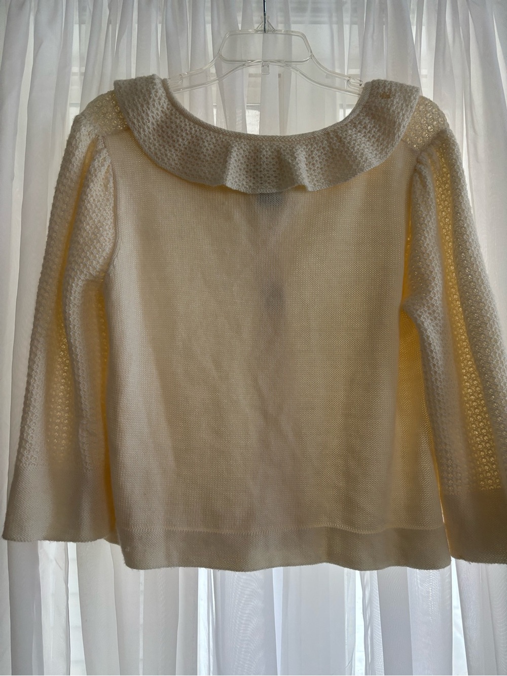 Vintage R.Q.T. Cropped Ruffle Textured Knit Cardigan - Picture 7 of 7